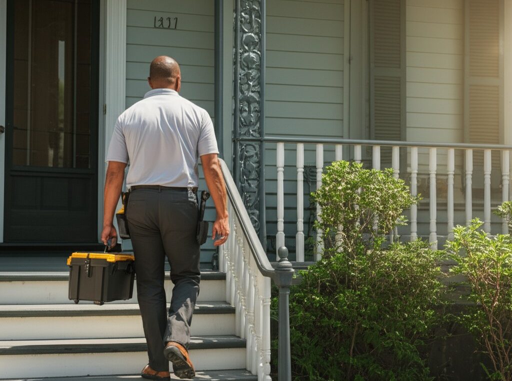 Hagerman Services in New Orleans Hagerman Services walking up to a New Orleans home.